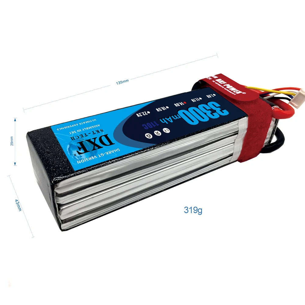 DXF мощный высококачественный lipo аккумулятор 14 8 v 3300mAh 4S 110C для rc вертолета