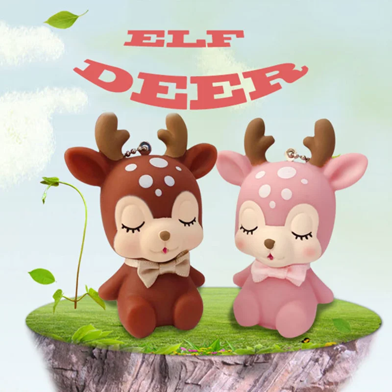 Новый дизайн 3D мультфильм милая кукла брелок животное олень эльф Brelok подарок для