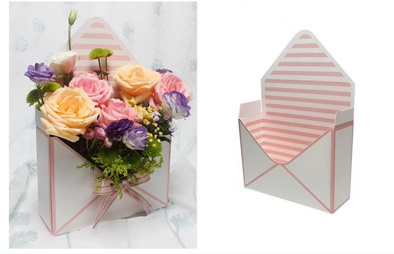 5 шт., 10 шт., 23,5 см x 8 см x 16,5 см, мини-коробка для конвертов, креативный корейский цветочный букет, ручная складка, Подарочная коробка, Цветочная коробка