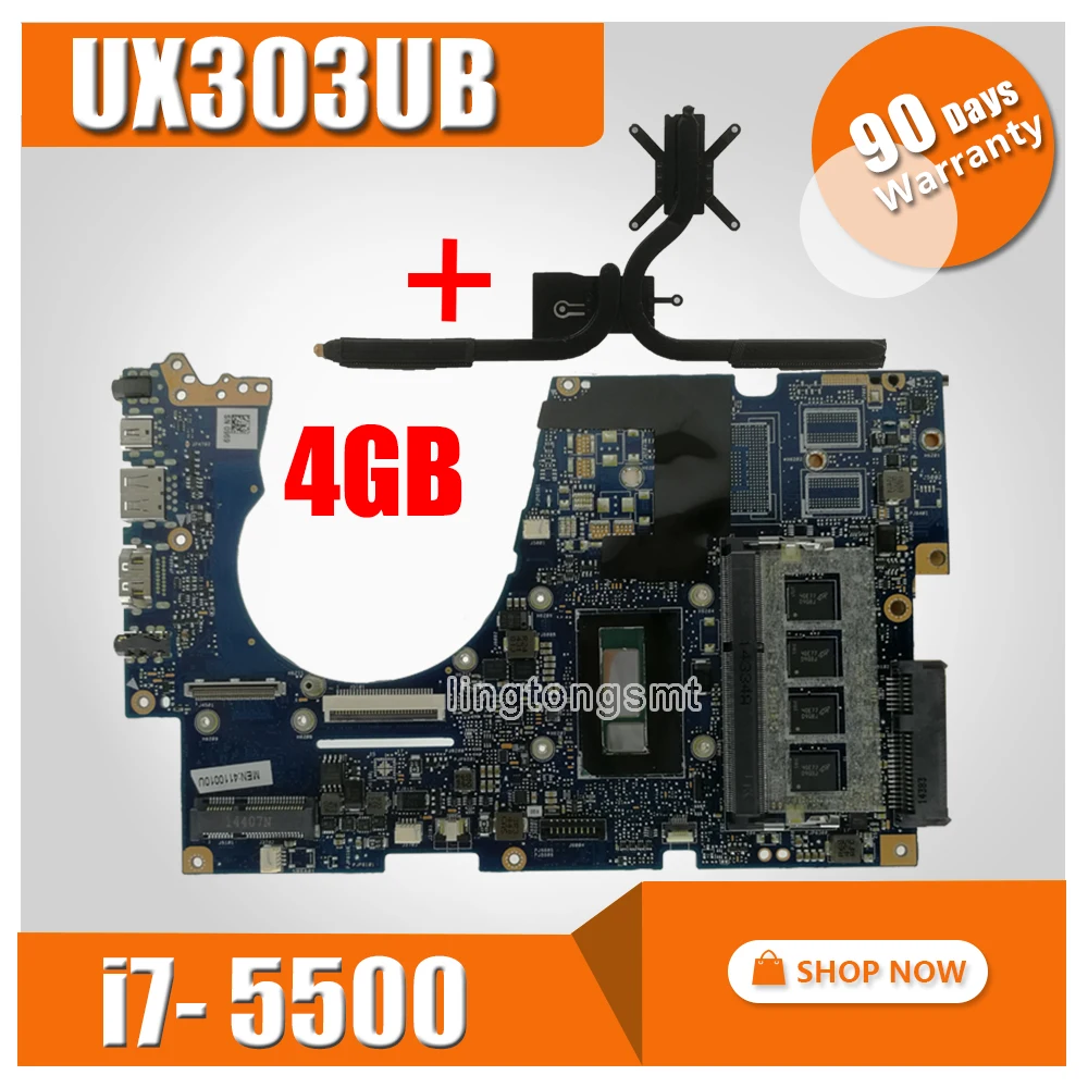 Billig Senden Kühlkörper UX303UA Motherboard 4GB RAM I5-5200 CPU Für For Asus UX303UA UX303U UX303UB Laptop Motherboard UX303UA Mainboard