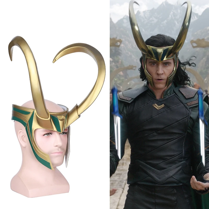 2017 фильм ТОР 3 Ragnarok Loki Laufeyson шлем маски для Косплей Хэллоуин реквизит нарядное