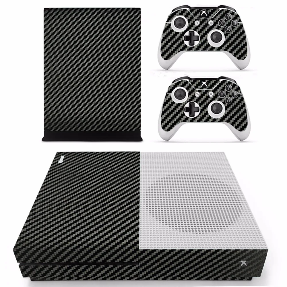 Углеродного волокна кожи Стикеры наклейка для Microsoft Xbox One S консоли и 2 контроллеры для Xbox One тонкий кожи Стикеры
