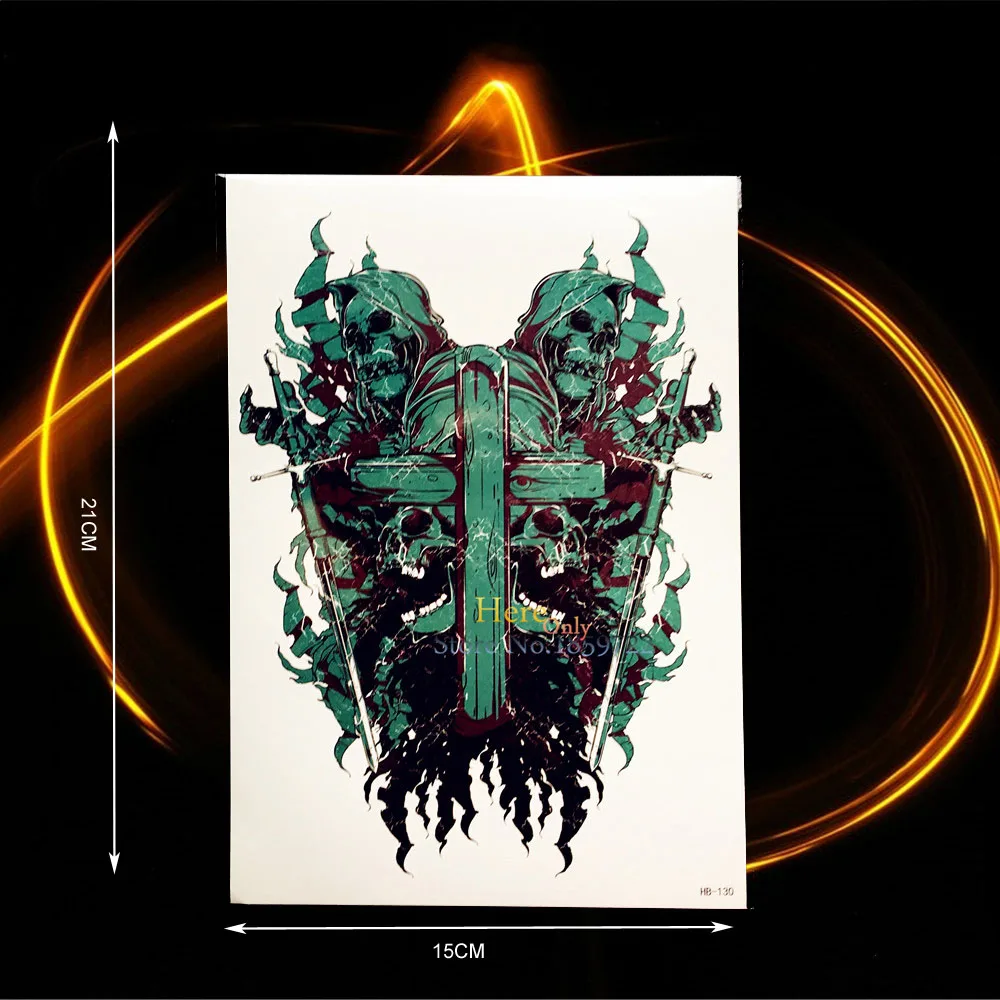 1 шт. с рисунком черепа временная татуировка Женская роспись по телу на плечо