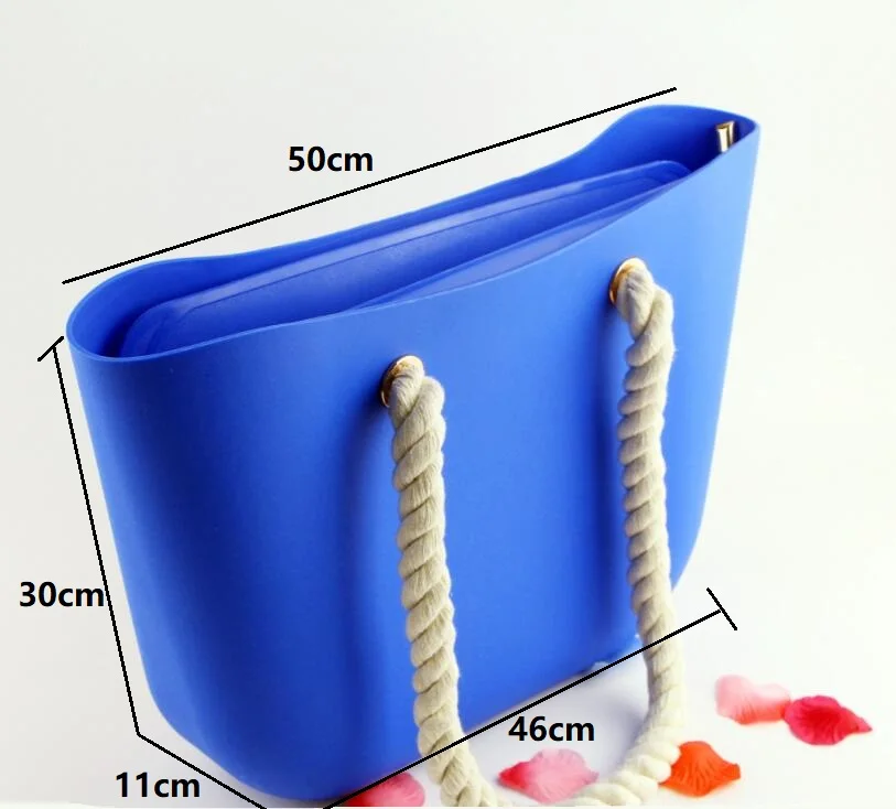 

Ladies high quality hemp rope handles Obag handles Brand tape Way waterproof silica gel Casual O Bag Women Shoulder EVA bags bao
