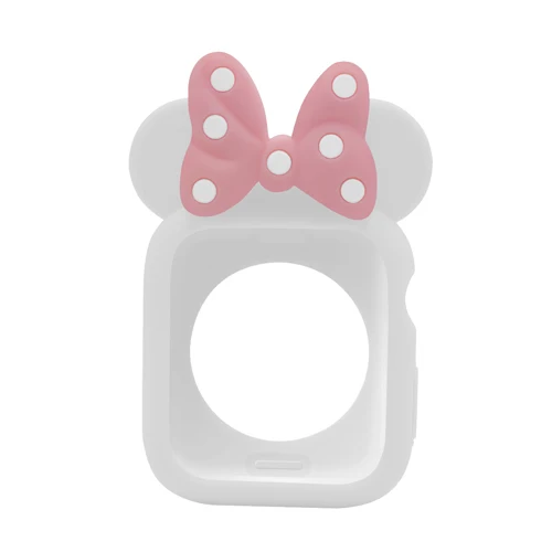 white pink Чехол для Apple Watch band Apple watch 5, 4, 3, ремешок 44 мм, 40 мм, iwatch series 5, 42 мм, 38 мм, милый защитный чехол с Минни Маус - Цвет: white pink