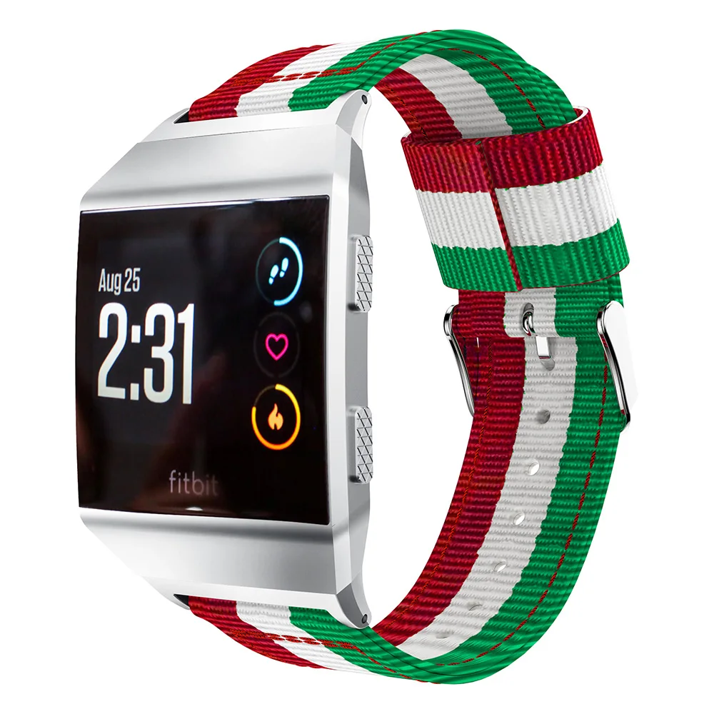 Спортивные нейлоновые ремешки для Fitbit Ionic Смарт-часы браслет Сменные аксессуары браслет с пряжкой из нержавеющей стали