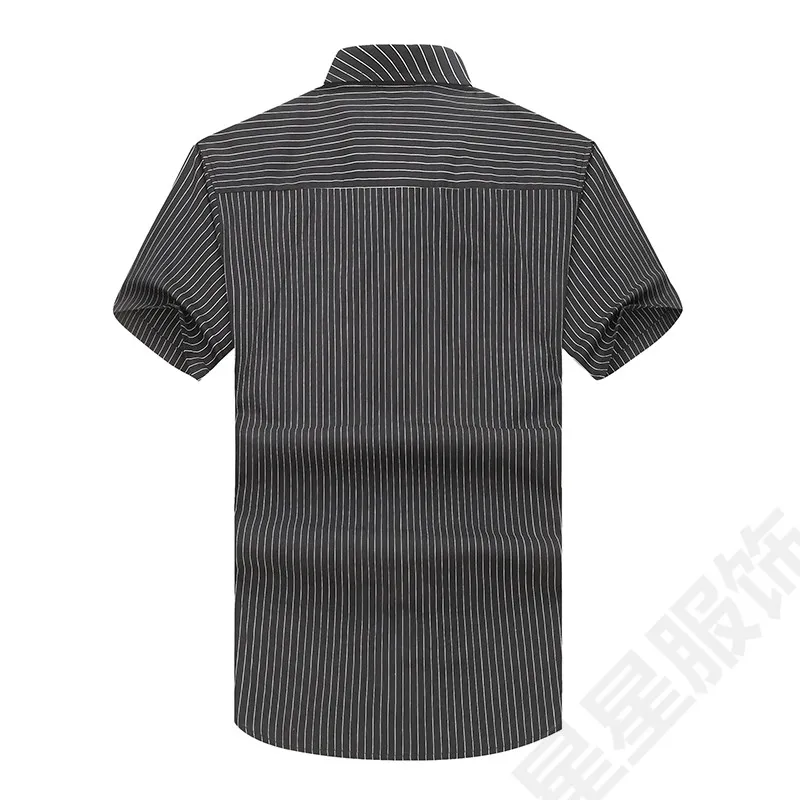Мужские полосатые рубашки 8XL 6XL новые мужские с коротким рукавом классические