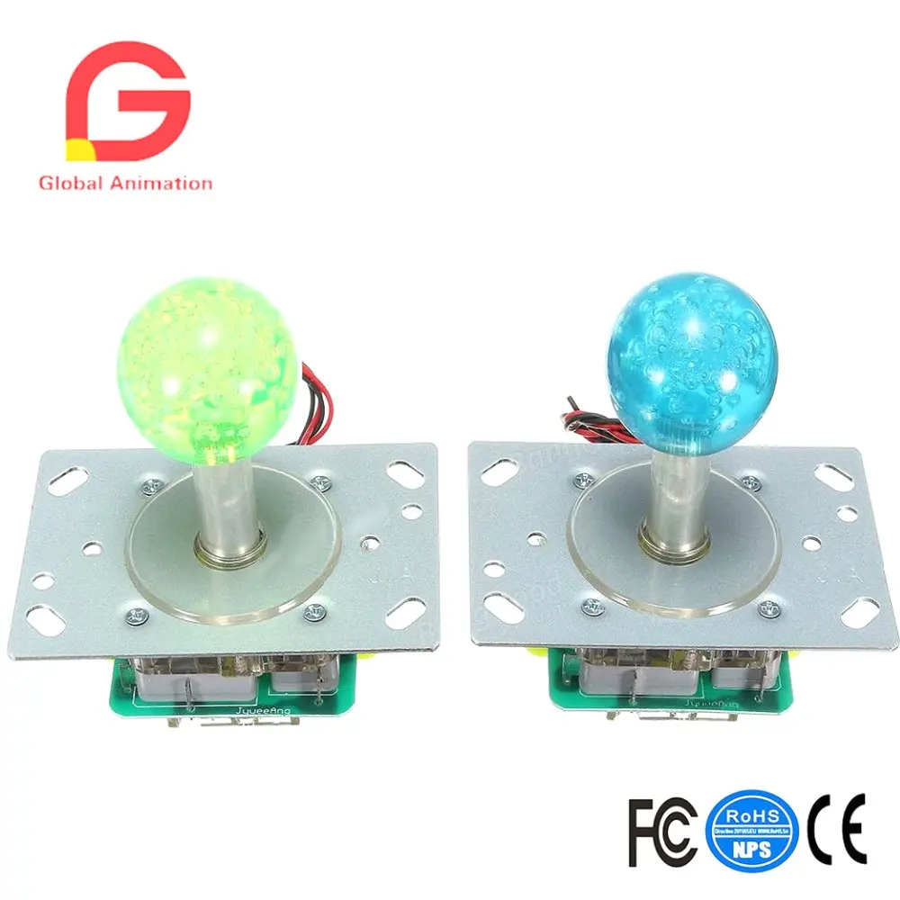 2 шт 12В подсветкой LED аркадный джойстик переключаемый 2/4/8 способ Fighters Stick