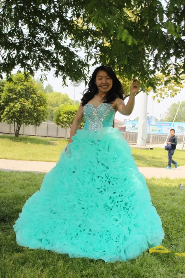 Kejiadian милые 16 принцесс Бисероплетение милое платье Quinceanera белые и синие