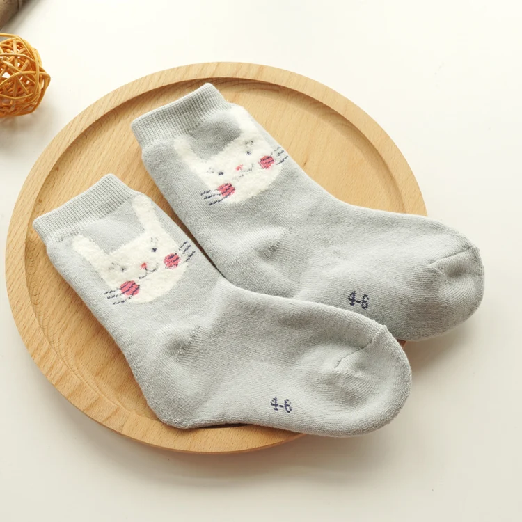 5 пар/партия зима Румяна кролика утолщение детей Обувь для девочек хлопковые