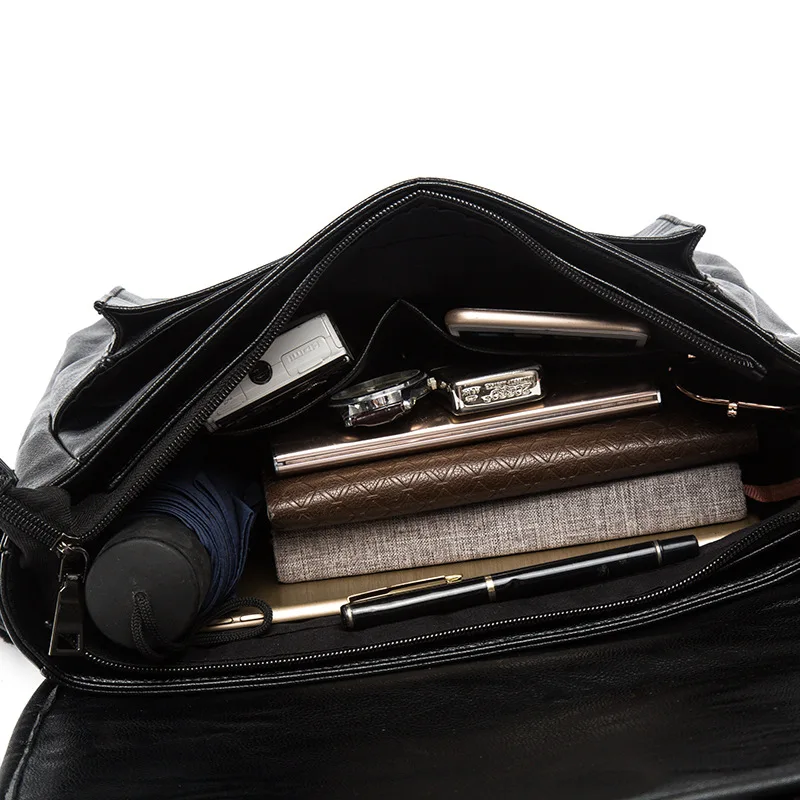 Luxury Brand Leather Men Shoulder Bag Casual Crossbody Bags For Black Travel Messenger Business Briefcase Handbags Male |