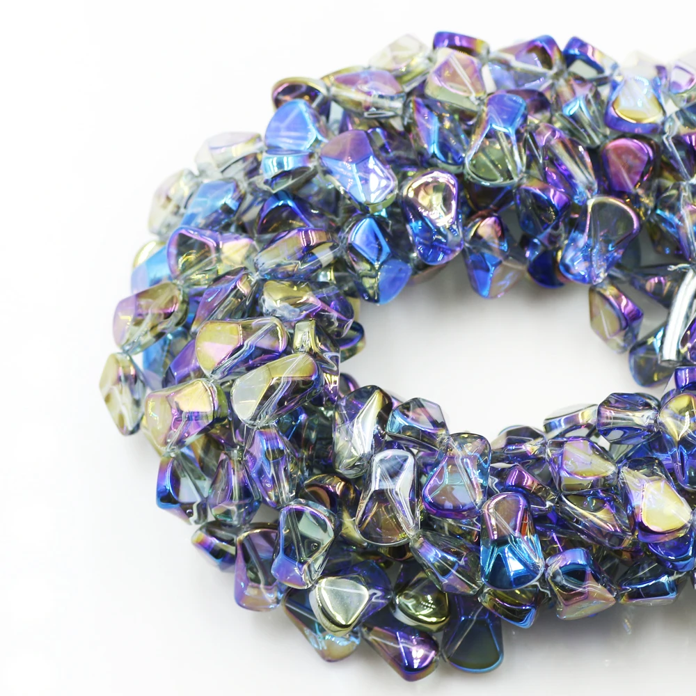 ZHUBI 20 шт Бусины из натурального камня 10*16 мм стеклянные прозрачные бусины Irregualr