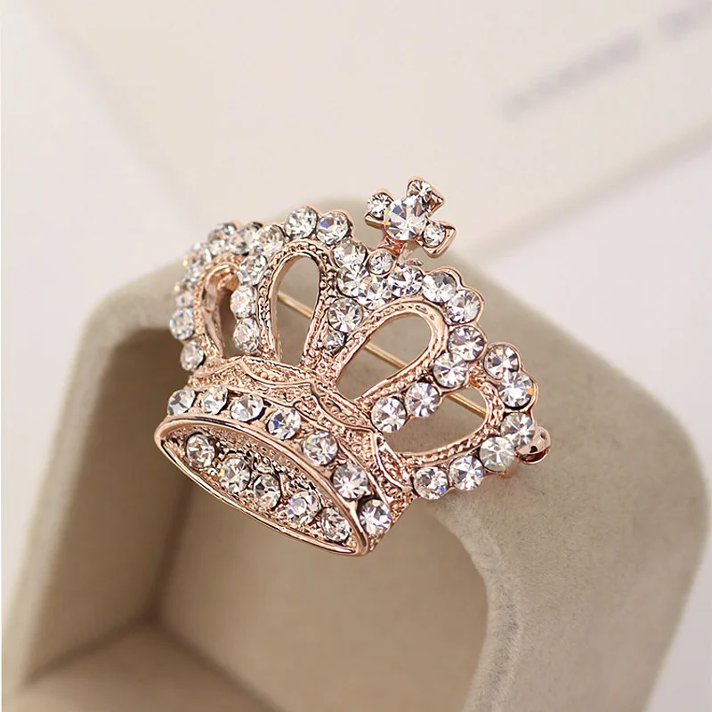 Модная женская брошь в форме короны изящная Праздничная булавка для платья @