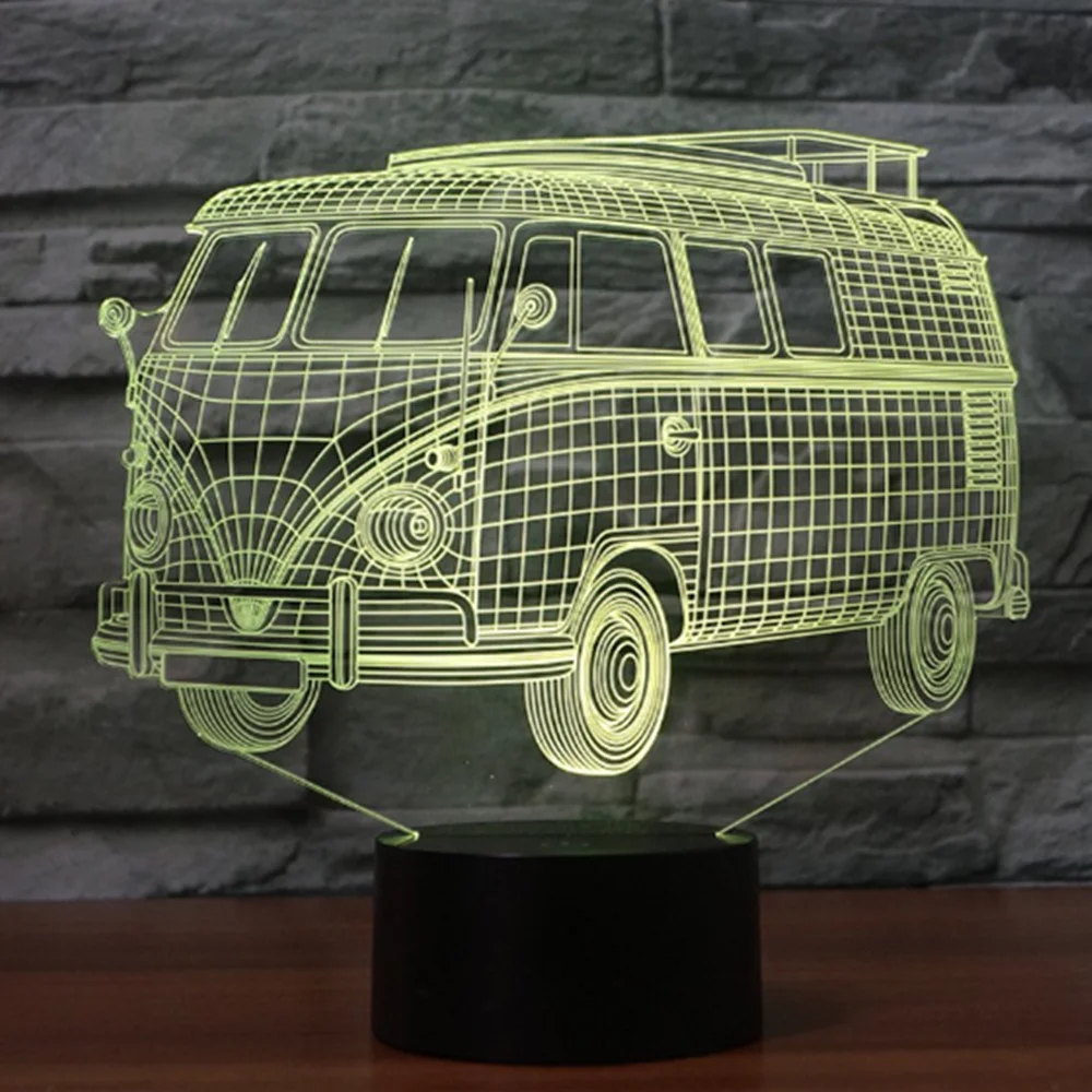 Kingchip автомобиль и автобус грузовик 3D светодиодный Ночник светодиодные акриловые