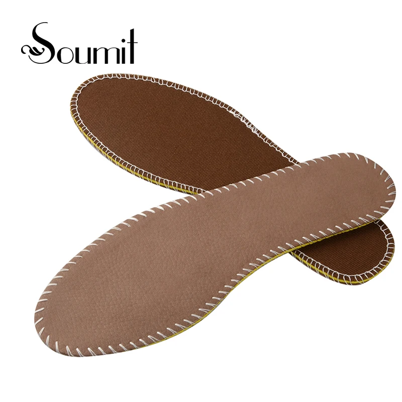 

Soumit Leather Cowskin Comfortable Insoles Shock Absorption Insoles Breathable Shoes Pads for Reducing Foot Joint And Back Pain