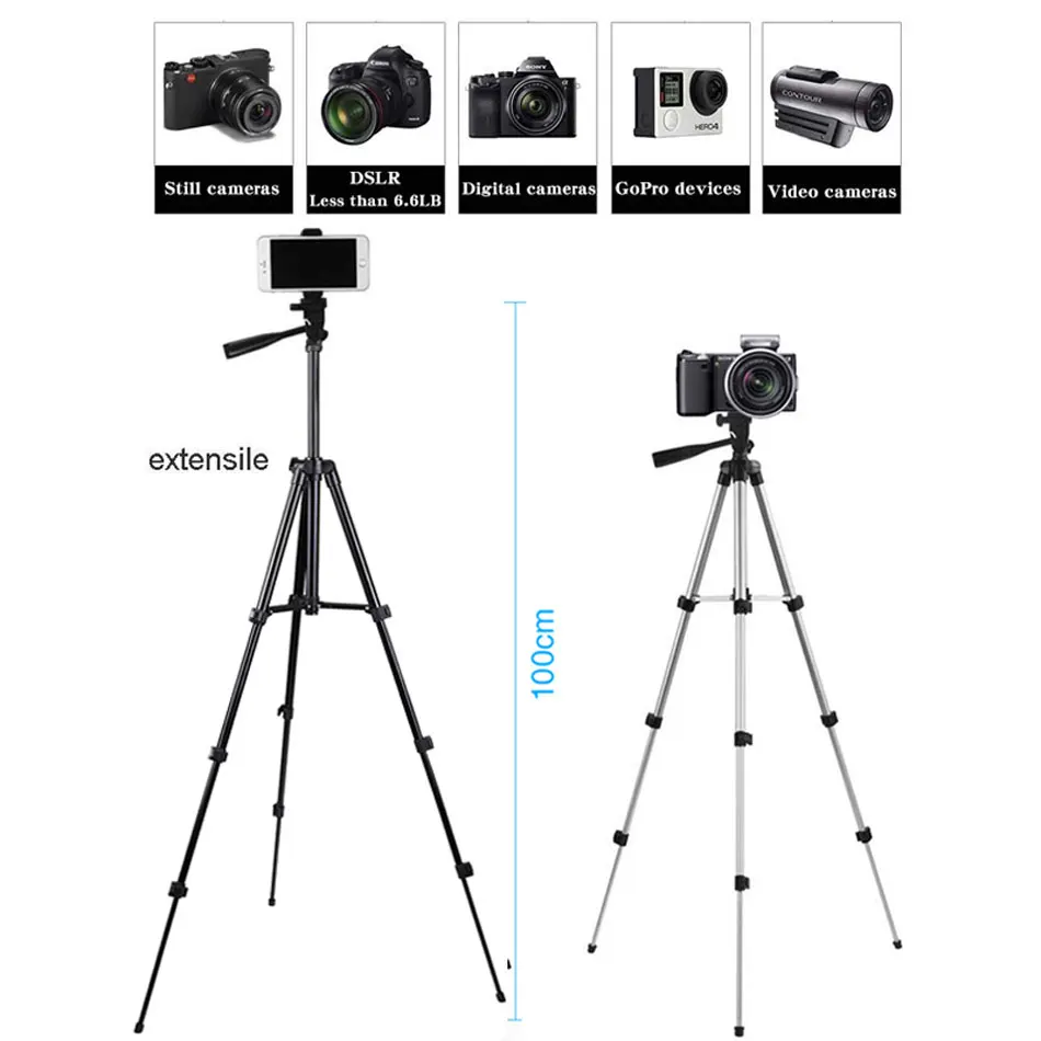 Портативный штатив для телефона для iPhone, Xiaomi, HUAWEI, Gopro, компактная видеокамера, легкий дорожный держатель для мобильного телефона