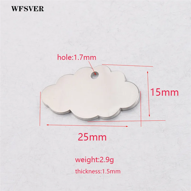 WFSVER 5 шт./Партия 15*25 мм из нержавеющей стали облако Подвески кулон аксессуары разъем для DIY ожерелья браслет ювелирных изделий