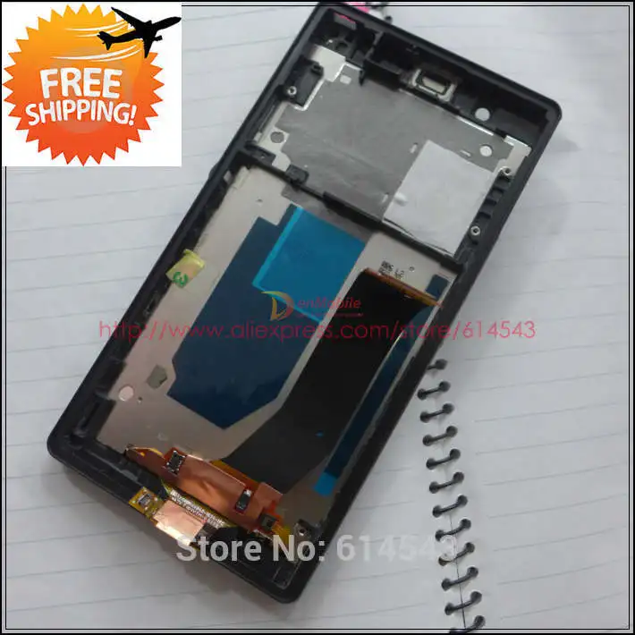 Для Sony Xperia Z черный ЖК-дисплей + дигитайзер сенсорного экрана в сборе рамка LT36i L36