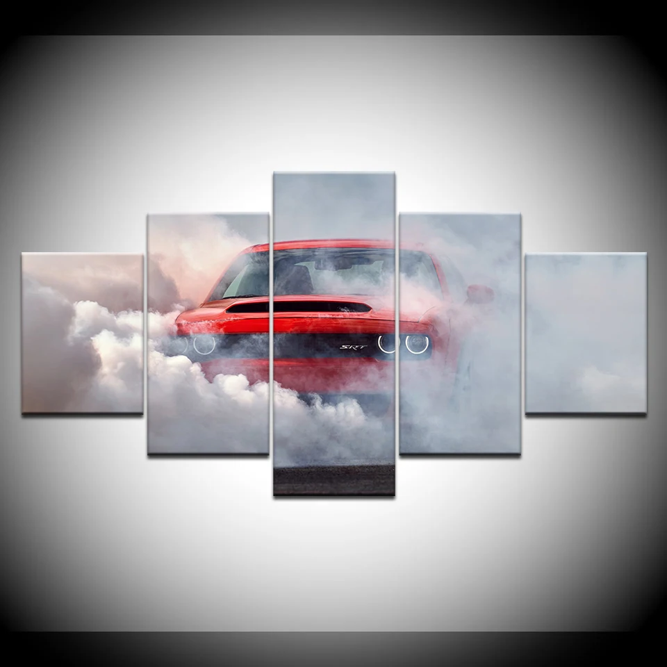 5 шт. Холст Картина dodge challenger демон стены автомобиля художественные картины модульные обои плакат печать для гостиной домашний декор