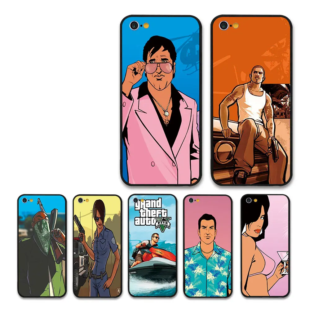 Gta San Andreas Бесплатная игра vice city чехол для iPhone 5 6 6S 7 8plus 7plus 6plus X XR XS Max бампер|Бамперы|