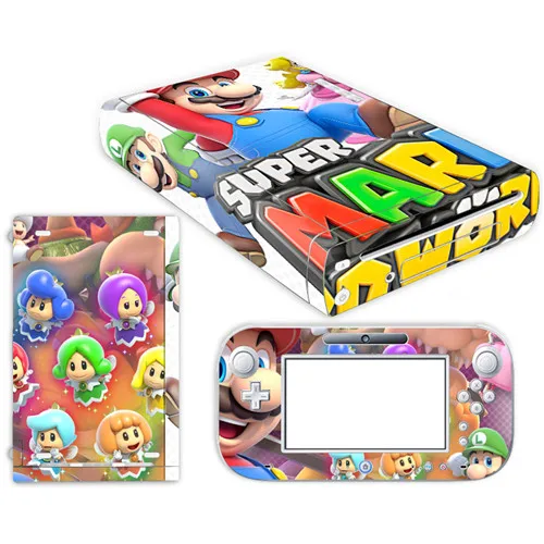 YS-WIIU-0027 Супер Марио кожи наклейка для nintendo wii u консоль крышка с пультами контроллер скины для геймпад для nintendo wii u стикер - Цвет: YS-WIIU-0027