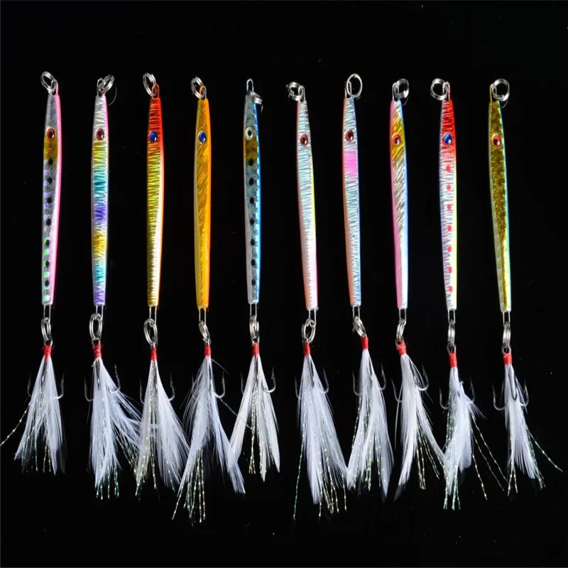 1 pcs Bulk New Lot Laser Jigs Sea Fishing Lures Metal Bait Iron Lead Tackle 5.7cm/11g 2547 | Спорт и развлечения