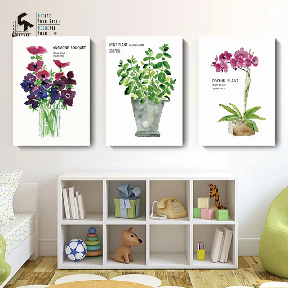 CREATE&ampRECREATE Pastoral Poster Plant Posters And Prints Wall Art Canvas Oil Painting Decorative Pictures For Home CR1810110029 | Дом и сад