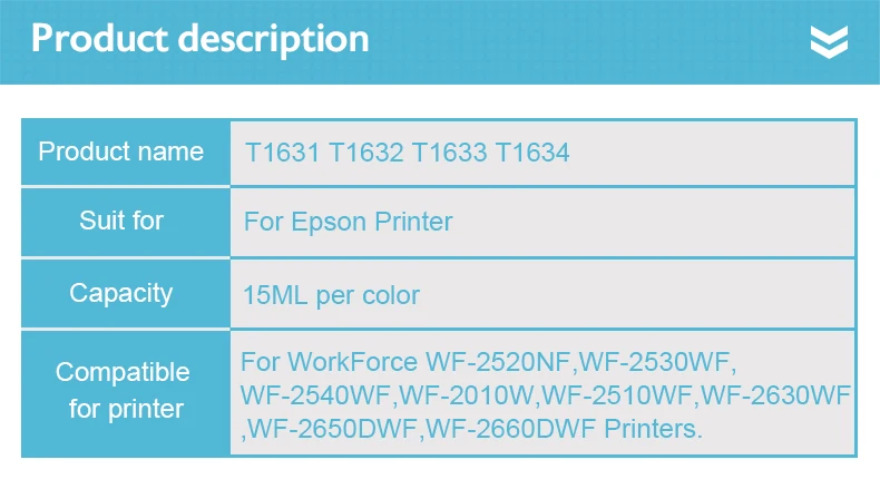 2 комплекта 16XL T1631 совместимый чернильный картридж для принтера Epson WorkForce WF 2010 2510 2520 2530 2540 2630 2650 2660 2750 2760 принтер