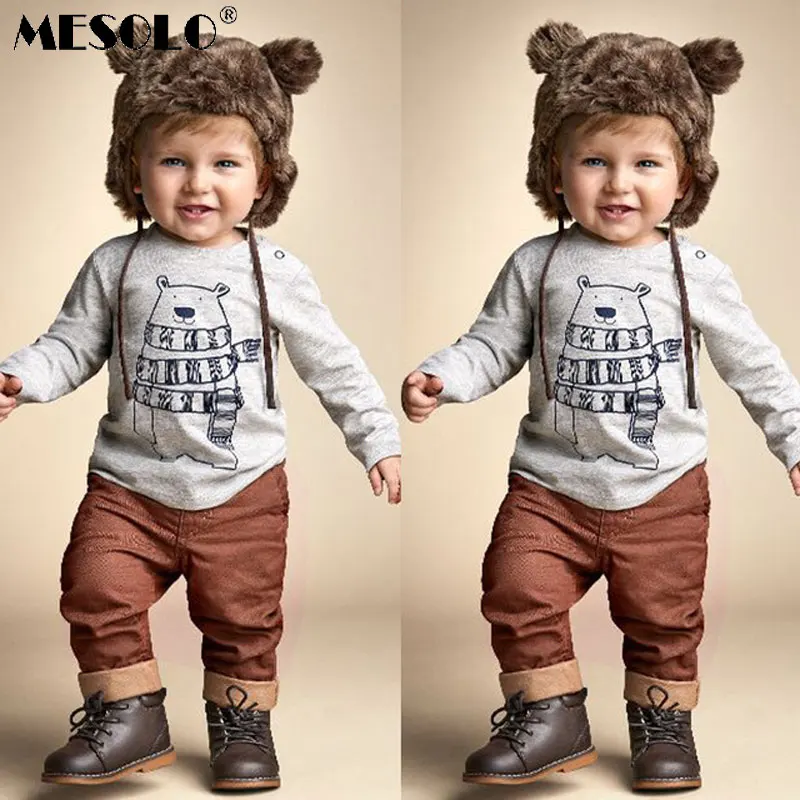 MESOLO the spring and autumn period new Europe United States cartoon bear long sleeve boys suit a undertakes |