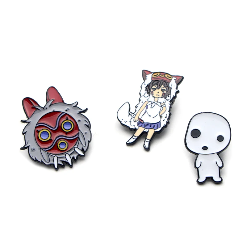 P3205 Dongmanli Mononoke Hime эмалированная булавка броши мультфильм креативная металлическая брошь булавки Джинсовая Шляпа значок воротник ювелирные изделия 1 шт