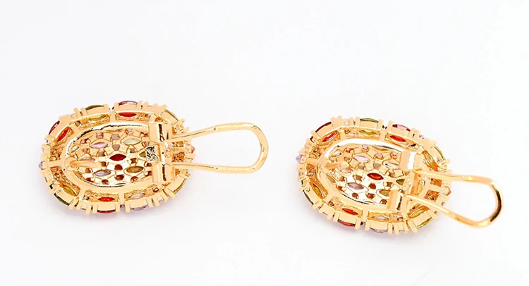 Трендовые женские/женские 18-каратные серьги-Клипсы из желтого золота с фианитами