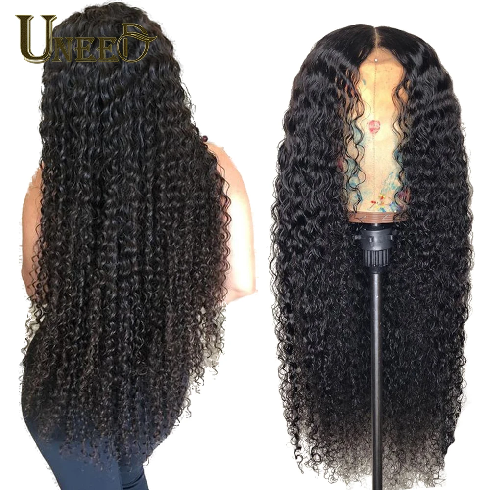 Uneed бразильские кудрявые парики из натуральных волос для черный Для женщин