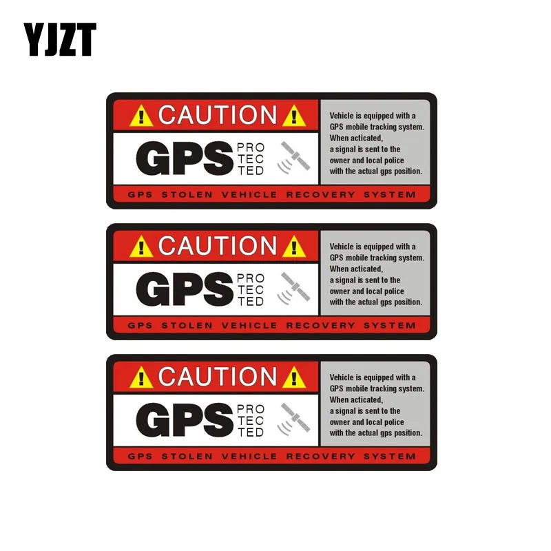 YJZT 3X 10 2 см * 3 8 Предупреждение GPS защищенный стикер автомобиля Наклейка ПВХ 12-0912 |