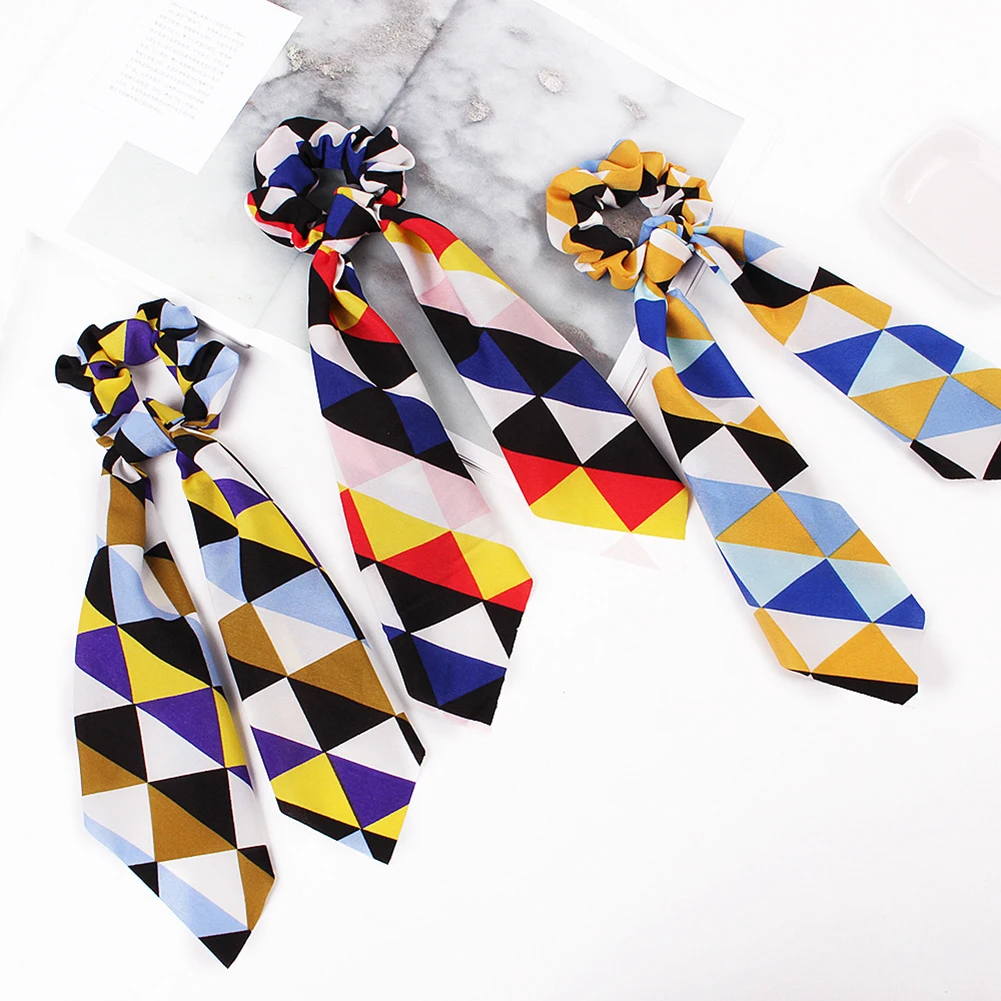 2019 Модные женские резинки для волос с бантом шарф конского хвоста держатель