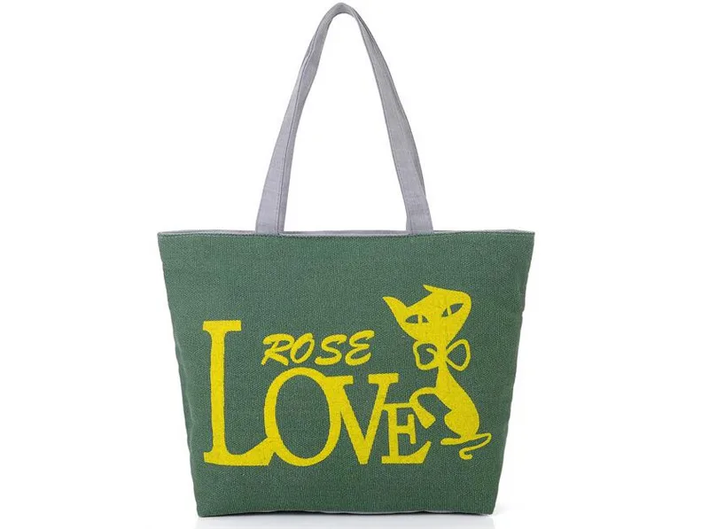 Cartoon Canvas Bag Tote Female Handbags Single Shoulder Shopping Bags Daily Use Women Beach | Багаж и сумки