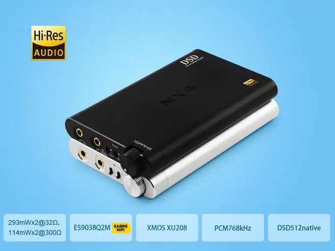 Топпинг NX4 DSD DAC ES9038Q2M XMOS XU208 PCM768kHz DSD512 Портативный HIFI Декодер Усилитель для наушников