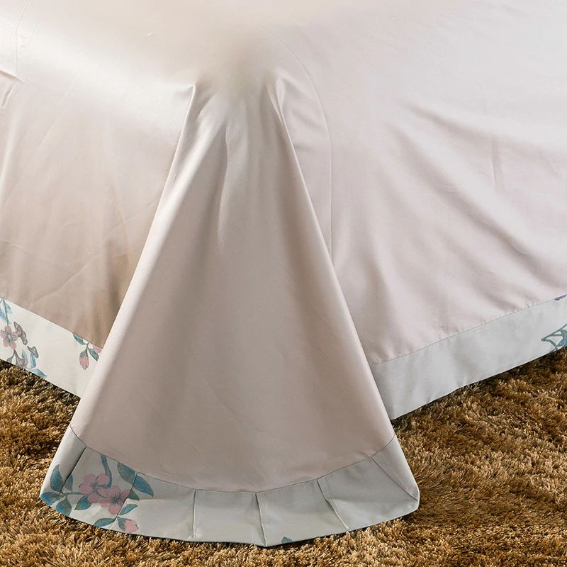 

650TC Egyptian Cotton 100S Yarn Dyed Jacquard Garden Flower Design Bedding set Bed sheet Duvet Cover Pillowcase Queen King Size