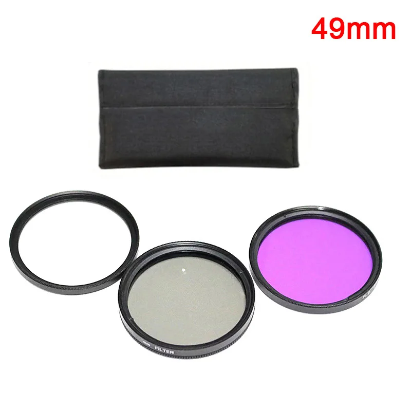 Комплект фильтров 49 52 55 58 62 67 72 77 82 мм UV CPL FLD с сумкой для крышки объектива