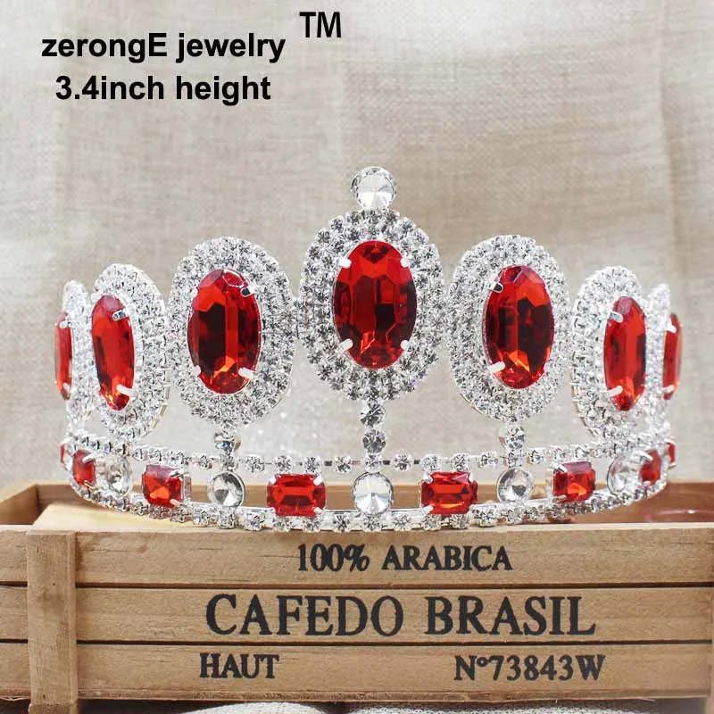 tiara same as pic ZerongE ювелирные изделия 3," Роскошный Королевский синий Свадебные короны, тиары пистолет металлический диадема, тиара для женщин свадебные головные уборы для невесты - Окраска металла: tiara same as pic