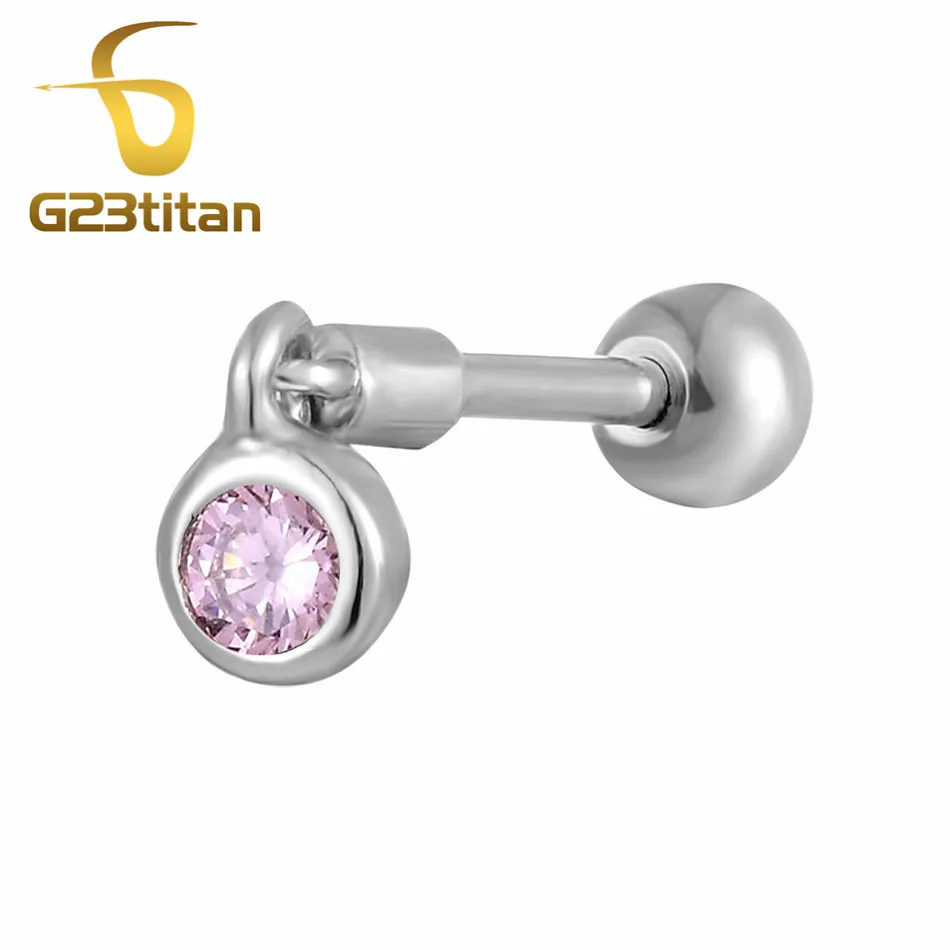 tragus earing G23titan Fashion Woman Accesoires Tragus Earing Pendant 16G Stainless Steel Piercing Cartilage Earrings Ear Rings Body Jewelry - Окраска металла: tragus earing