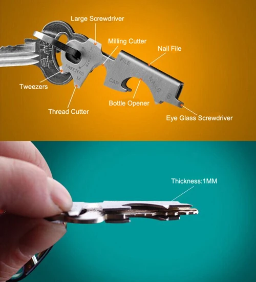 1 шт. 8 в EDC снаряжение для выживания на природе брелок из нержавеющей стали