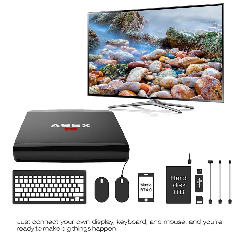 Android 7,1 ТВ приставка Amlogic S905W четырехъядерный 2 Гб 16 Гб Смарт ТВ видео 3D 4K HD 2,4G Wifi медиаплеер смарт андроид ТВ приставка A95X R1