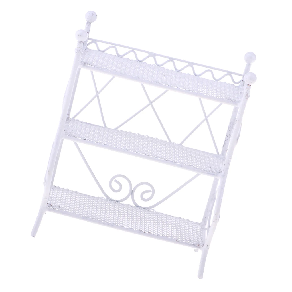 

Rectangle Flower Stand Snack Rack 1/12 Dollhouse Miniatures Accs Kids Toy