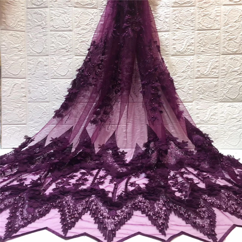 Кружевная ткань в африканском стиле Tollola кружевная нигерийском с бисером высокое