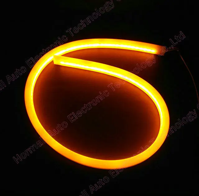 1 pair 60CM LED Flexible DRL Strip Daytime Running Lights With Turn Signal Tube Light White Yellow Switchback light | Автомобили и
