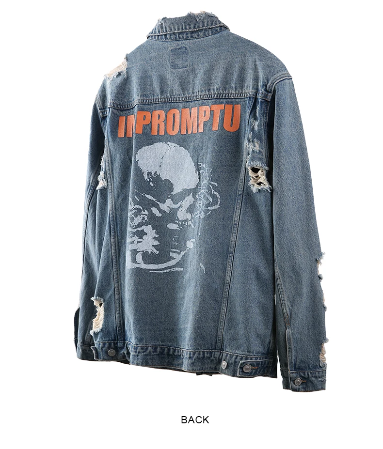 VIISHOW Hole мужские куртки Брендовые джинсовые Уличная Veste Homme 2018 с принтом Мужские