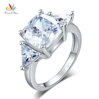 peacock star cushion cut 4 carat solid 925 sterling silver ring party luxury jewelry created diamante cfr8310