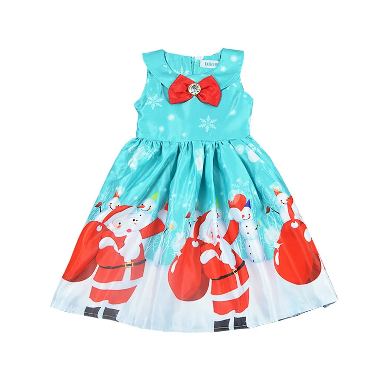 Рождественское платье для маленьких девочек карнавальный костюм с изображением