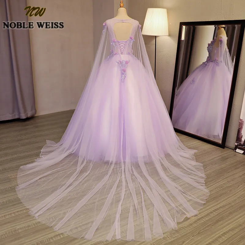 Благородный WEISS Длинный плащ бальные платья бисером Vestidos De 15 Anos Аппликация