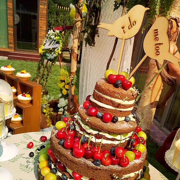 Деревенский влюбленными птицами на торт Топпер. I DO я тоже &quot модель отлично